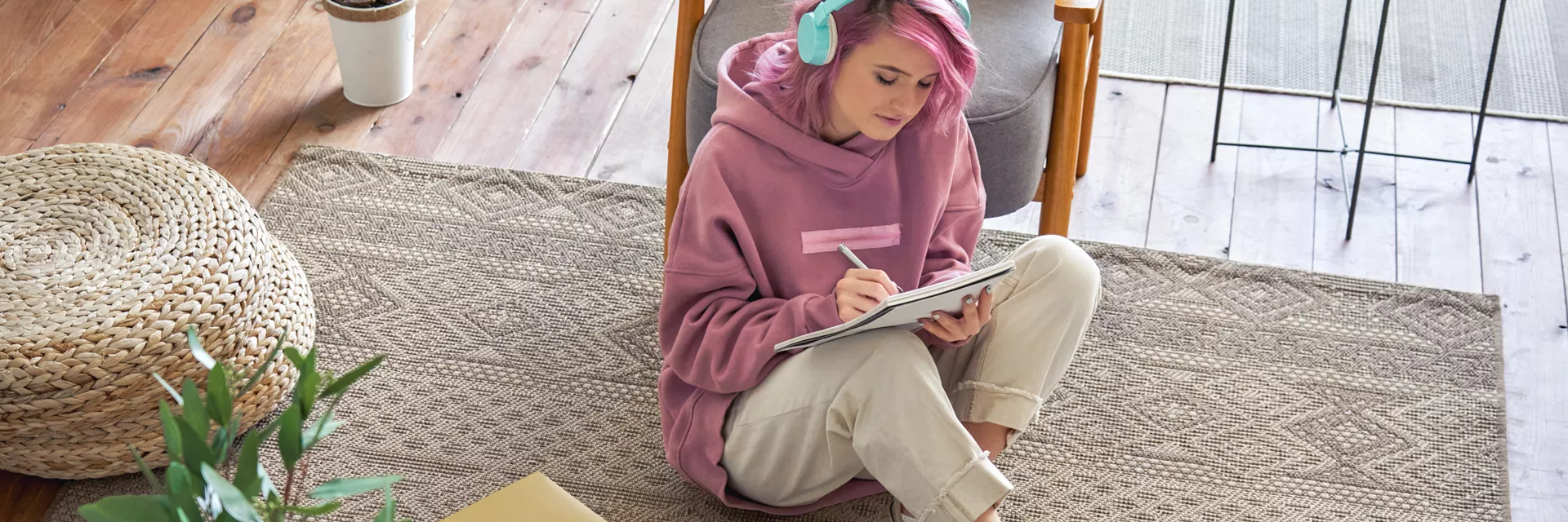 Teenager Writing In Room