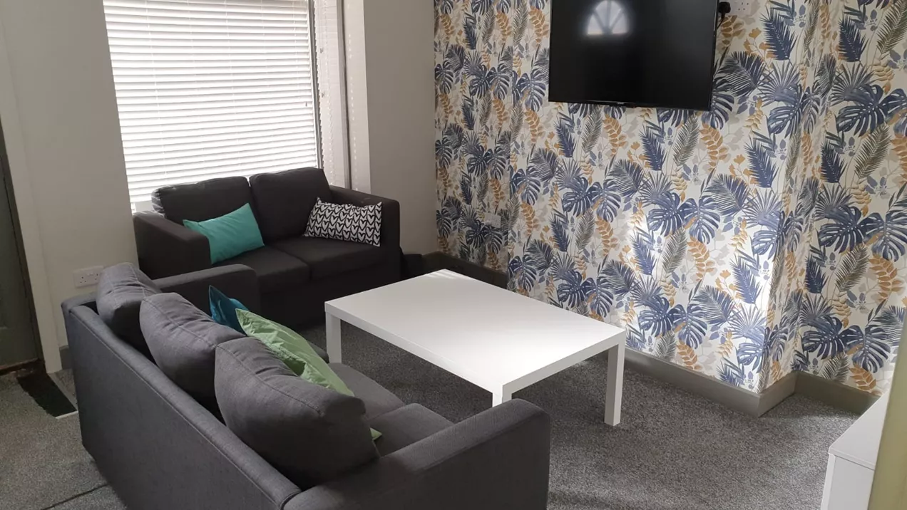 LCS Shared Accommodation Living Space with Sofas and Television